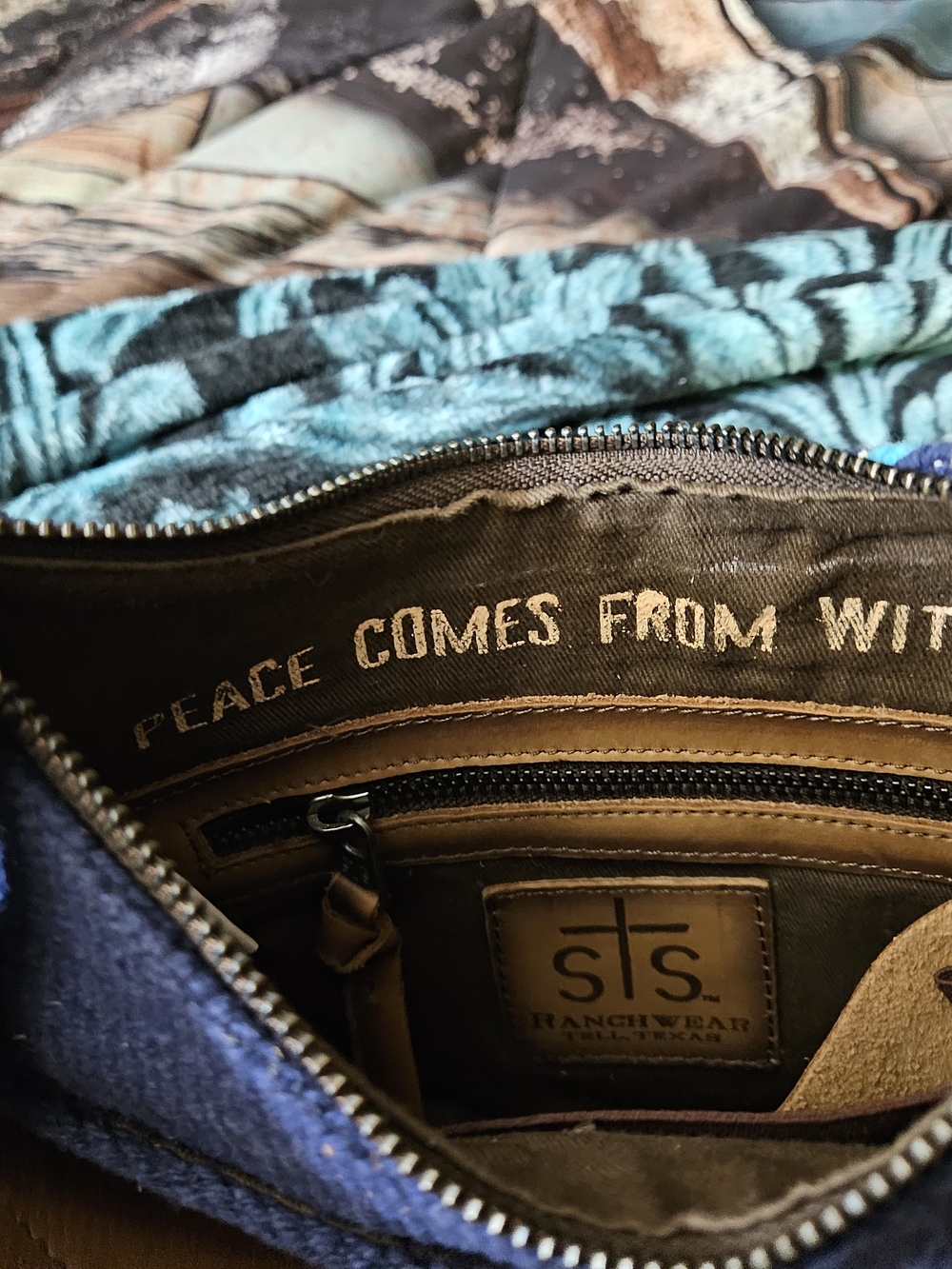 STS Blue Aztec Fringe Hobo Bag by STS Ranchwear - Picture 6 of 6